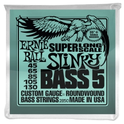 ERNIE BALL Po2850 Bass 5 Slinky Super Long Scale Electric Bass Guitar Strings