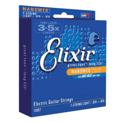ELIXIR STRINGS Elixir 7-String Electric Guitar Strings With Nanoweb Coating - Light 10-46