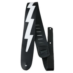 PERRI'S Perris Leather Guitar Strap - Lightning Bolts, 2.5