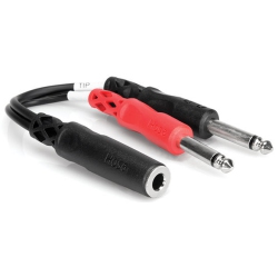 HOSA Stereo Breakout Cable - 1/4 Trsf to Dual 1/4 Ts