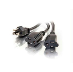 CABLES TO GO C2G 3Ft 16 Awg 1-To-2 Power Cord Splitter (1 Nema 5-15P to 2 Nema 5-15R)