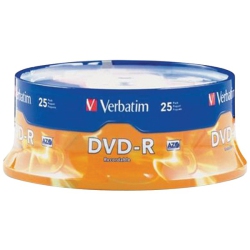 VERBATIM Azo DVD-R 4.7GB 16X With Branded Surface - 25Pk Spindle
