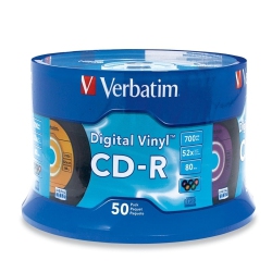 VERBATIM CD-R 80Min 52X With Digital Vinyl Surface - 50Pk Spindle