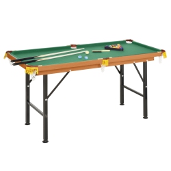 SOOZIER 55" Portable Mini Billiard Table Free Standing Foldable With All Accessories Home Pool Game Table Includes Cues, Ball, Chalk, Rack In Green