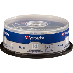 VERBATIM M-Disc Bd-R 25GB 4X With Branded Surface - 25Pk Spindle