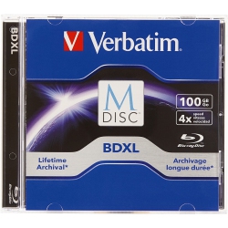 VERBATIM Blu-Ray Recordable Media - Bd-R Xl - 4X - 100GB - 1 Pack Jewel Case