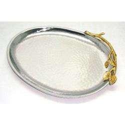 ELEGANCE Gilt Leaf Oval Platter 9.5" X 7.5