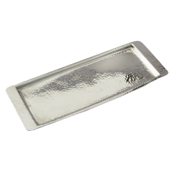 ELEGANCE Stainless Steel Hammered Rectangular Tray 13.75"l X 4.5" W