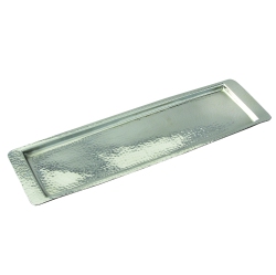 ELEGANCE Stainless Steel Hammered Rectangular Tray 17.75"l X 5.5" W