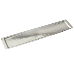 ELEGANCE Stainless Steel Hammered Rectangular Tray 25.50" L X 5.5" W