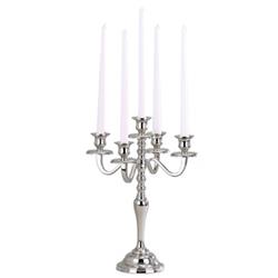 ELEGANCE 5-Lite Finish Hampton Candelabra, 16" In Silver