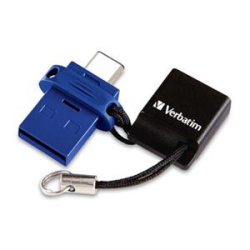VERBATIM 64GB Store 'n' Go Dual USB 3.0 Flash Drive for Otg Devices - Taa Compliant