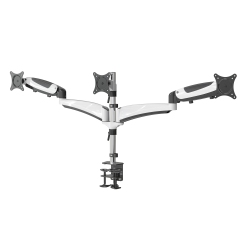 AMER NETWORKS Mounts Gas Spring Loaded Articulating Triple Arm Mount for 15"-28" Led Lcd Monitors - Clamp And Grommet Base - Hydra3