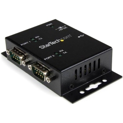 STARTECH 2 Port Industrial Wall Mountable USB to Serial Adapter Hub With Din Rail Clips