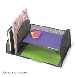 SAFCO Onyx Mesh Desk Organizer With 2 Horizontal And 2 Upright Sections In Black