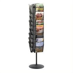SAFCO Onyx 360 Degree Rotating Steel Mesh Magazine Stand In In Black
