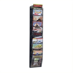 SAFCO 10-Pocket Onyx Magazine Rack In Black