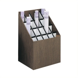 SAFCO Upright 20 Compartment Wood/fiberboard Roll Files In Walnut