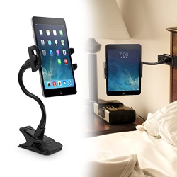 MACALLY Flexible And Adjustable Gooseneck Clip On Desk Or Kitchen Table Holder Clamp Mount for Ipad Air / Mini, Tablets, Ip