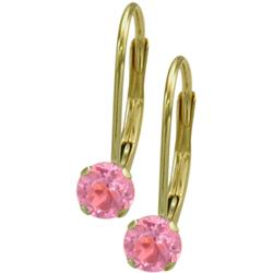 ELITE JEWELS October 10 Karat Gold Created 0.50Tcw. 4MM Tourmaline Leverback Gem Earrings In Yellow