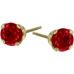 ELITE JEWELS 0.30Ct. Genuine Small 3MM Ruby 14 Karat Gold Round Earrings In Yellow