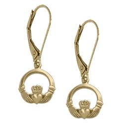 ELITE JEWELS 10 Gold Celtic Leverback Earrings In Yellow