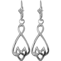 ELITE JEWELS 10 Karat Gold Celtic Earrings In White