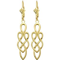 ELITE JEWELS 10 Karat Gold Celtic Style Earrings In Yellow