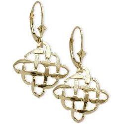 ELITE JEWELS 10 Karat Gold Celtic Knot Earrings In Yellow