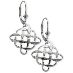 ELITE JEWELS 10 Karat Gold Celtic Knot Earrings In White