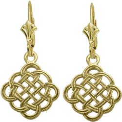 ELITE JEWELS Celtic Knot 10 Karat Gold Earrings In Yellow