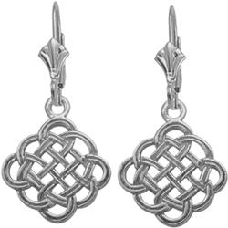 ELITE JEWELS 10 Karat Gold Celtic Knot Earrings In White