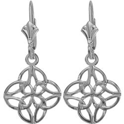ELITE JEWELS 10 Karat Gold Celtic Knot Earrings In White