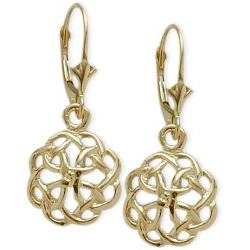 ELITE JEWELS Celtic Knot 10 Karat Gold Earrings In Yellow