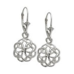 ELITE JEWELS 10 Karat Gold Celtic Knot Earrings In White
