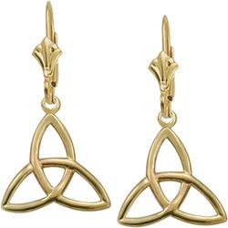 ELITE JEWELS 10 Karat Gold Trinity Knot Celtic Earrings In Yellow