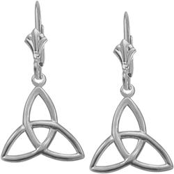 ELITE JEWELS 10 Karat Gold Trinity Knot Earrings In White