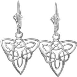 ELITE JEWELS 10 Karat Gold Celtic Knot Earrings In White