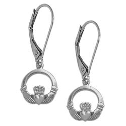 ELITE JEWELS 10 Gold Celtic Leverback Earrings In White