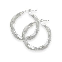 ELITE JEWELS 1 Inch Sterling Hoop Earrings In Silver