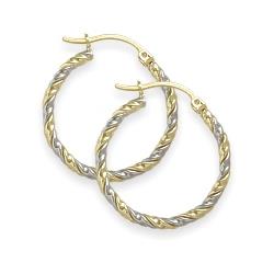 ELITE JEWELS Two-Toned 1 Inch Hoop Earrings In Gold
