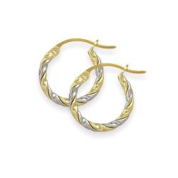 ELITE JEWELS Two-Toned 3/5 Inch Hoop Earrings In Gold