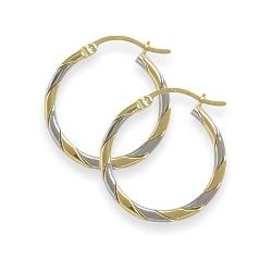 ELITE JEWELS High Polish Two-Toned 1 Inch Hoop Earrings In Gold