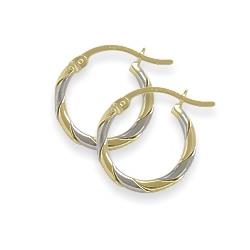 ELITE JEWELS High Polish Two-Toned 3/5 Inch Hoop Earrings In Gold