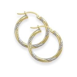 ELITE JEWELS Intertwining Two-Toned 1 Inch Hoop Earrings In Gold