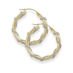 ELITE JEWELS Two-Toned 1 Inch Intertwining Hoop Earrings In Gold