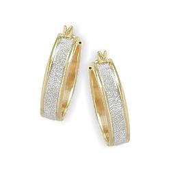 ELITE JEWELS High Polish Two-Toned 7/8 Inch Hoop Earrings In Gold