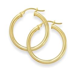 ELITE JEWELS 1 2/5 Inch Traditional Gold Hoop Earrings In Yellow