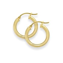 ELITE JEWELS 6/8 Inch Traditional Thick Gold Hoop Earrings In Yellow