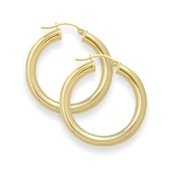 ELITE JEWELS 1 2/5 Inch Traditional Thick Gold Hoop Earrings In Yellow